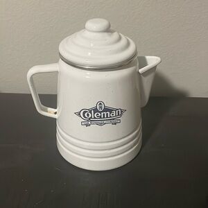 Coleman camping coffee pot enamelware